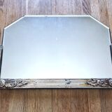 Antique Art Deco Mirror in carved wood with silver leaf - "Aimé"