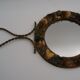 Vintage stone brass hand mirror