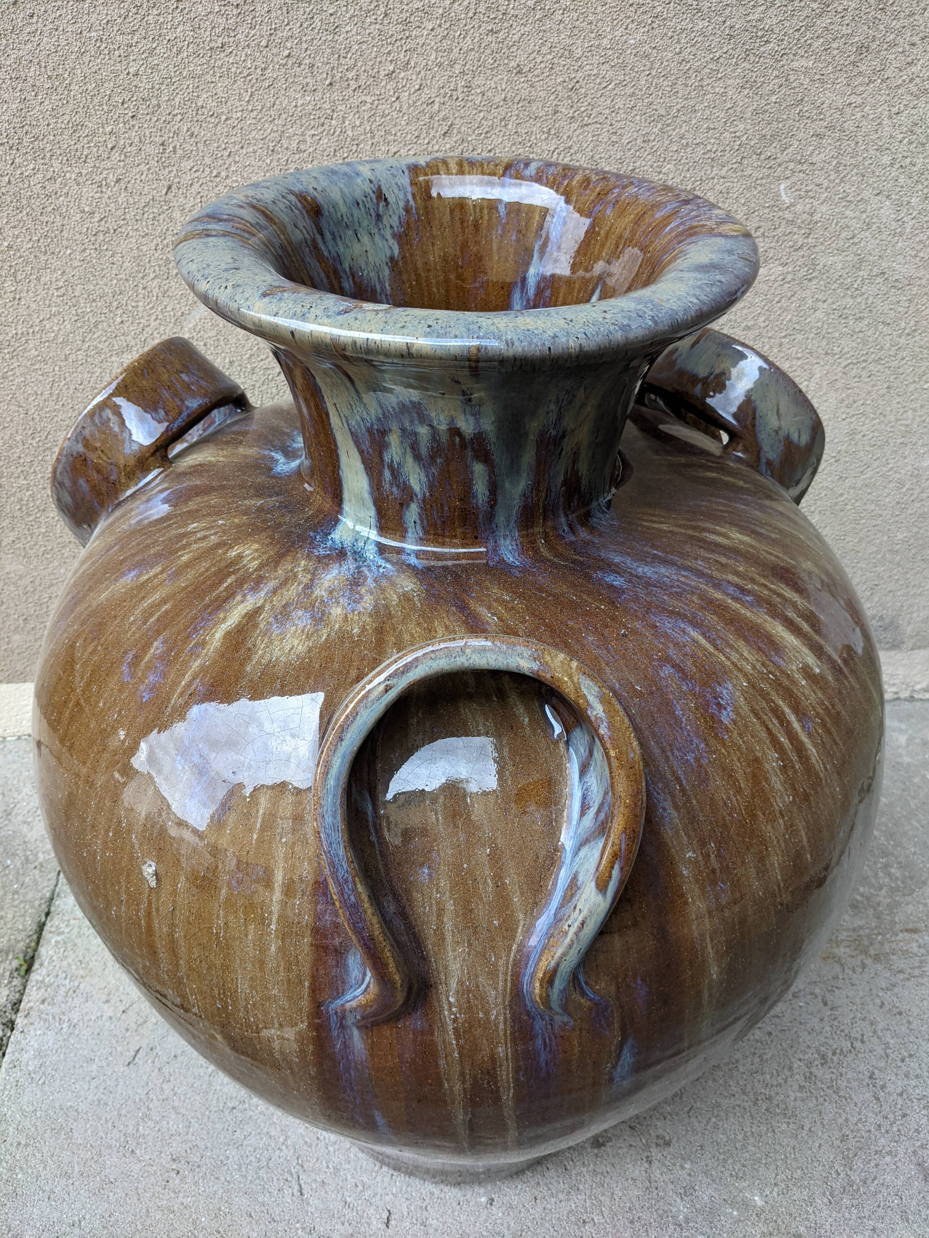 XXL jar or vase in late 19th century enamelled stoneware