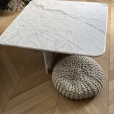 100% calacatta marble square table