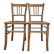 Paire de chaises vintage en bois – lignes sobres et belle patine
