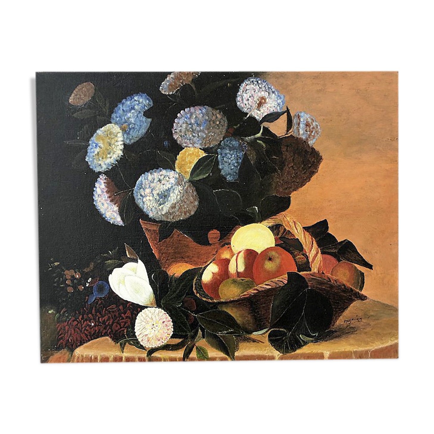 Canvas oil fruit and flowers