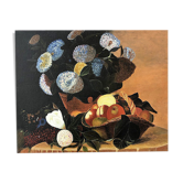 Toile huile fruits et fleurs