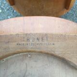 Vintage chairs stamped Thonet in curved beech wood and curved cp backrest.