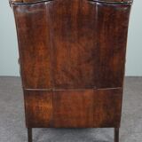 Brown sheepskin armchair