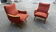Fauteuil années 50 vintage rouge