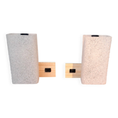 Pair of modernist wall lights 1950/1960 in metal and perspex.