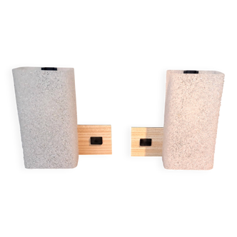 Pair of modernist wall lights 1950/1960 in metal and perspex.