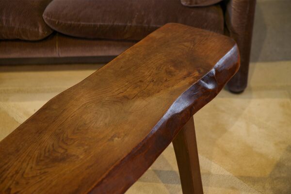 Banc brutaliste en orme par Aranjou 1950’s