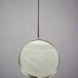 Xavier Feal brushed steel round mirror, 1970s