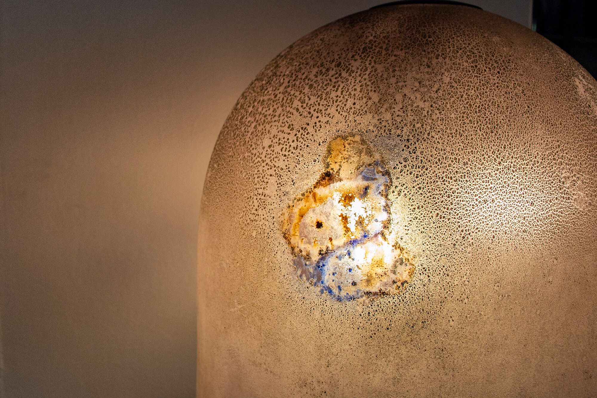 Medusa floor lamp in Murano glass scavo by Alfredo Barbini Italia 1964