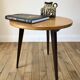 Tripod coffee table in wood and two-tone marquetry Scandinavian design 50s-60s