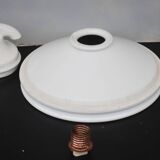 Early 1900 Industrial Mount Light Industrial Ceiling Porcelain Ceramic Lamp