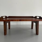 Table basse en bois avec joli motif carré  Plateau de service, années 1960, Allemagne