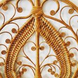 Peacock rattan headboard