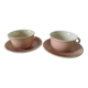 Duo tasses Villeroy & Boch Santos rose poudré et ivoire années 60