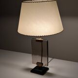 Lampe de table Att. Pietro Chiesa pour Fontana Arte en verre et laiton