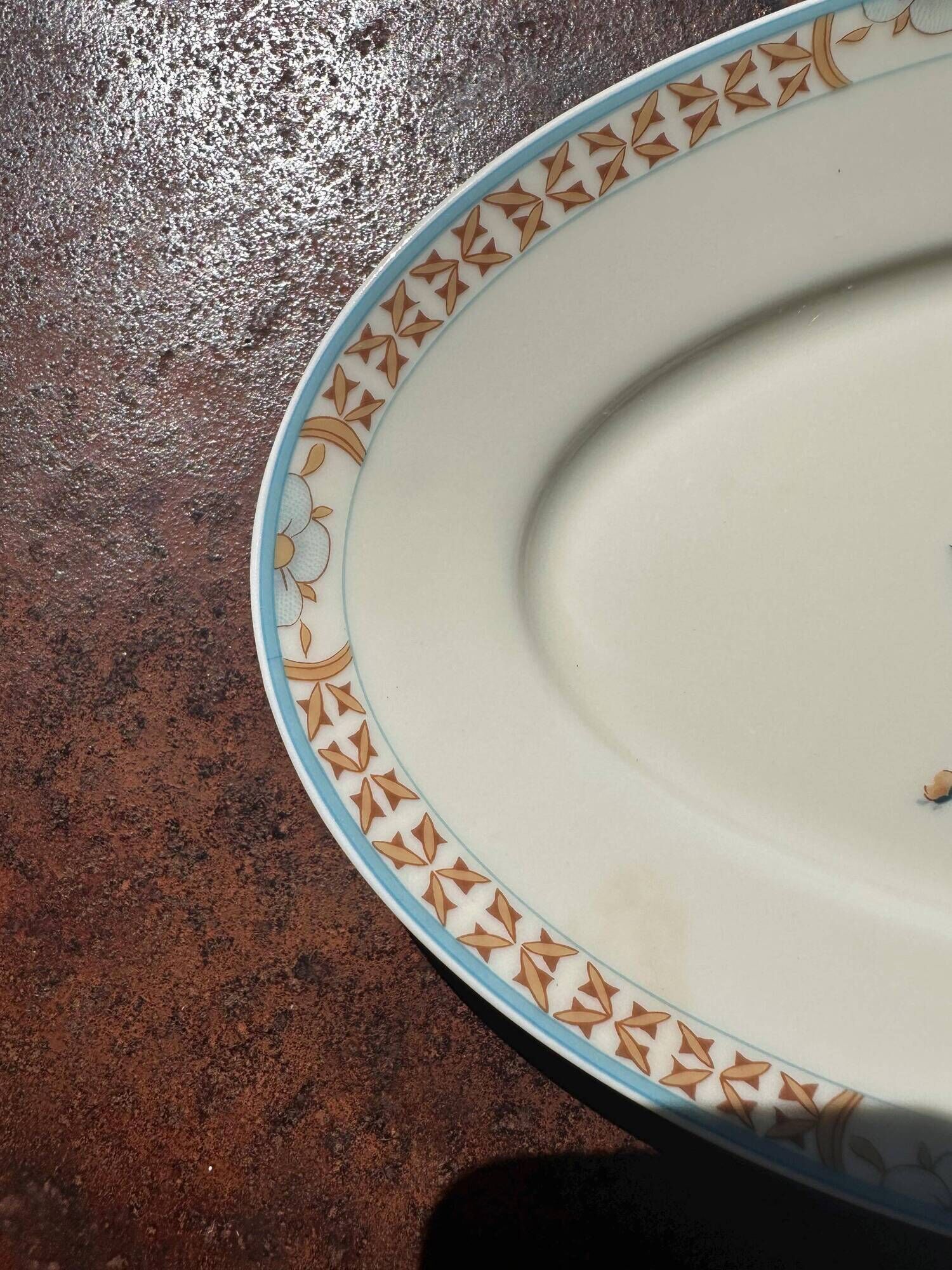 Limoges porcelain trays Jammet Seignolles Manille, set of 2