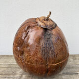 Exotic brutalist coconut ice bucket 1960