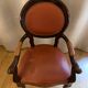 Muscat leather medallion armchair