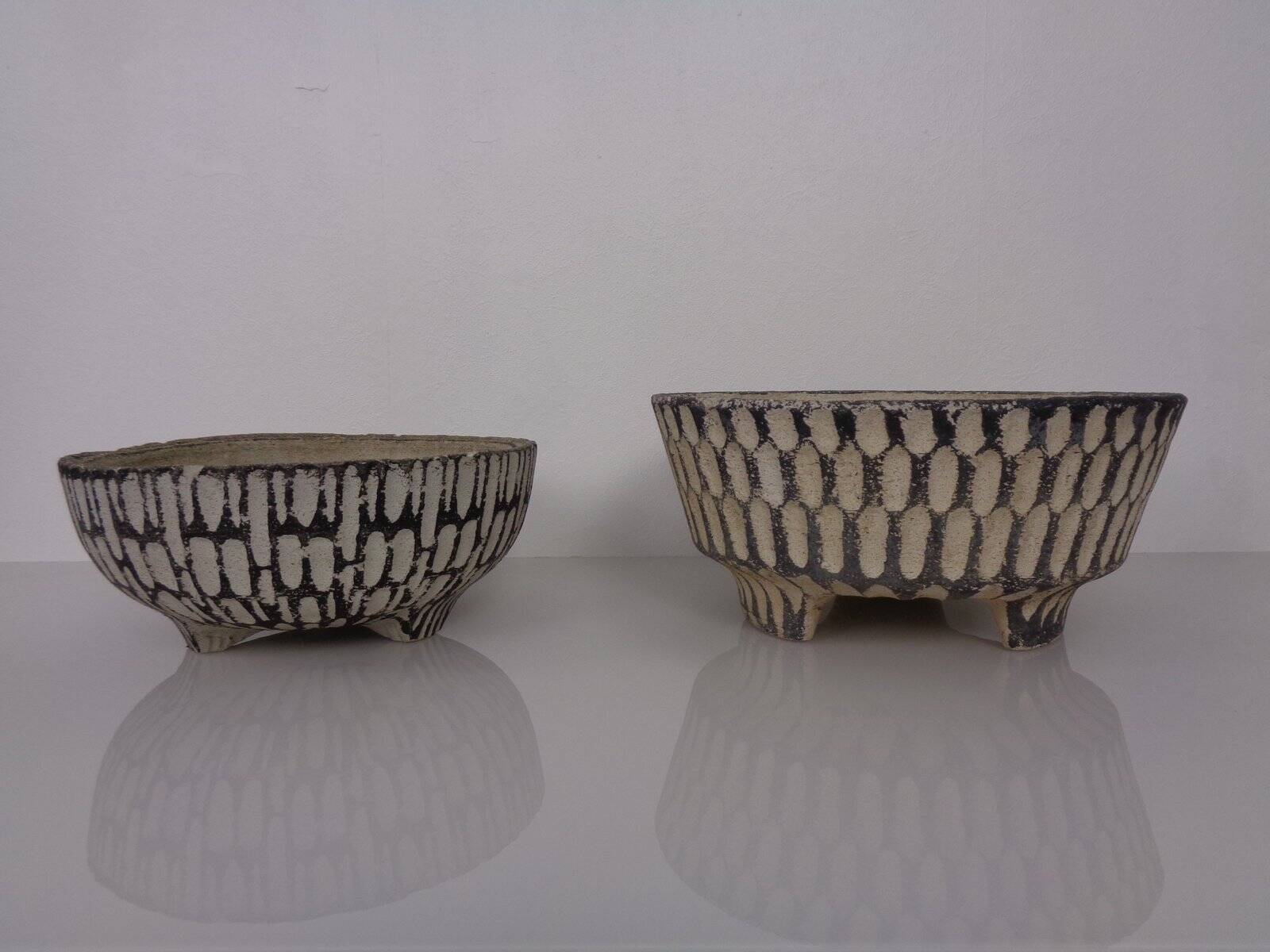 Mid-Century Concrete Planters, 1960s, Set of 2