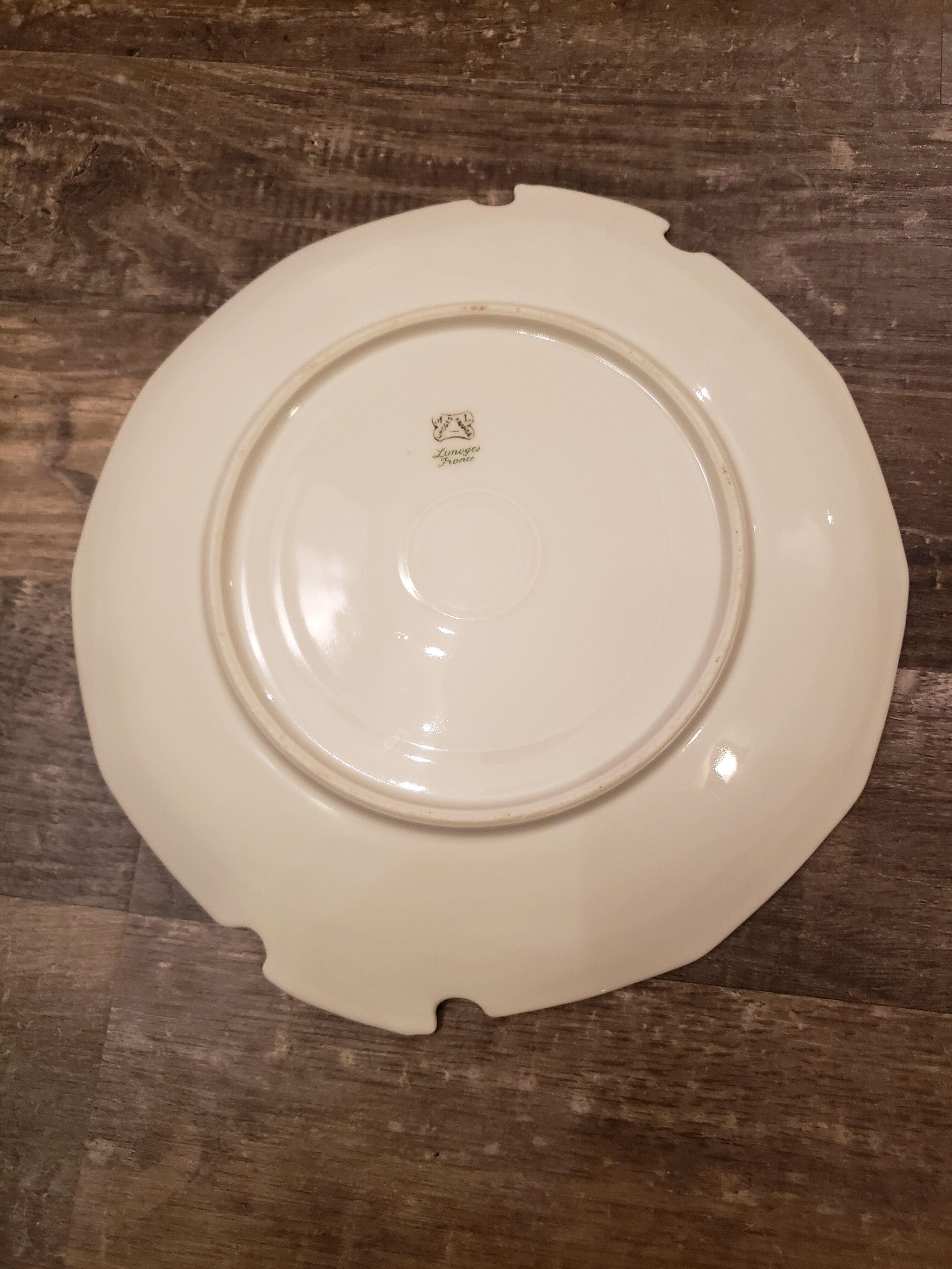 Round dish Ø26 cm flowers porcelain of Limoges