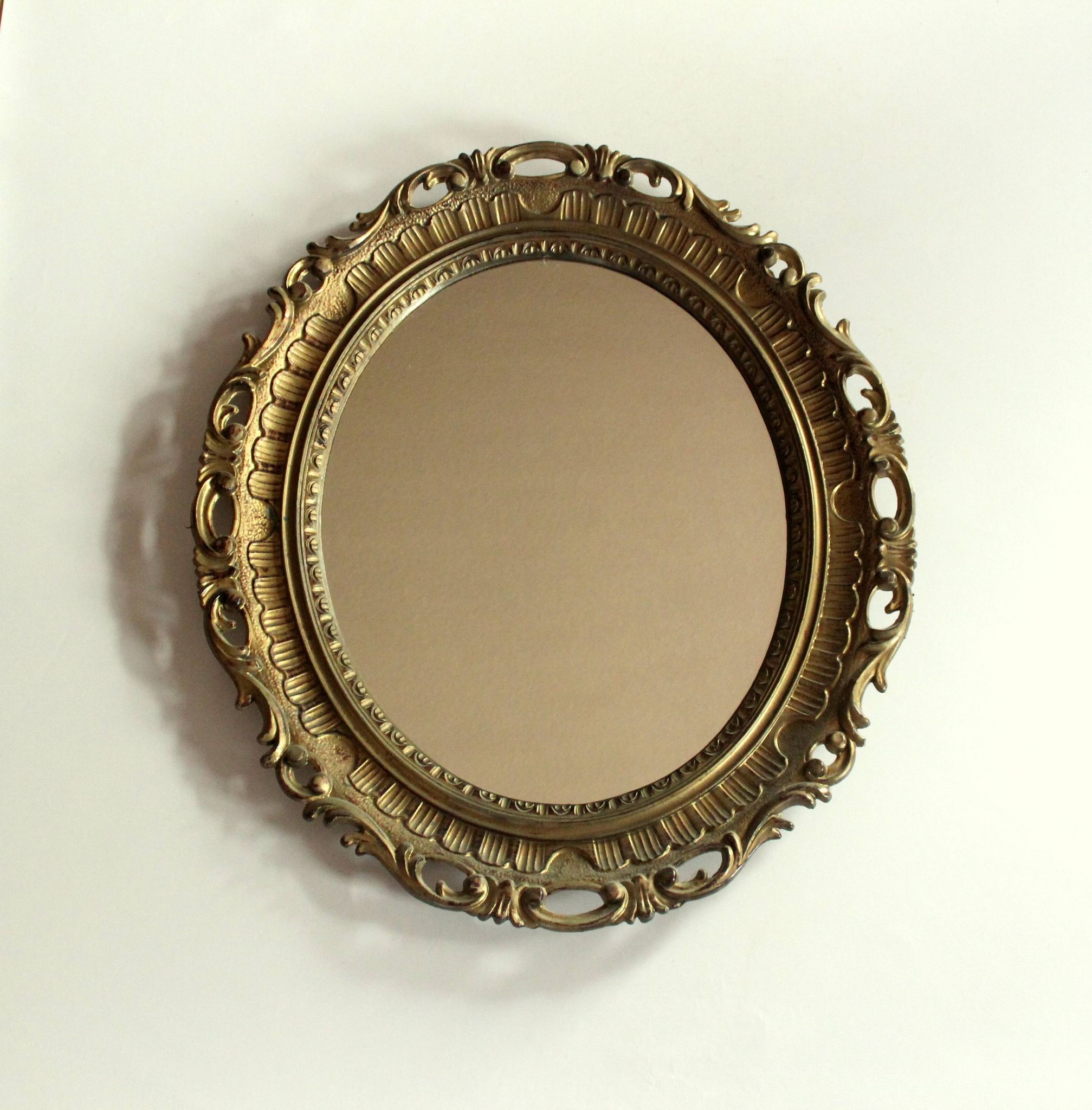 Wooden wall mirror - florentine style - vintage from the 70s