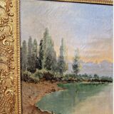 Oil on canvas – Lake Geneva by Émile Vernay, dated 1902 - 675009