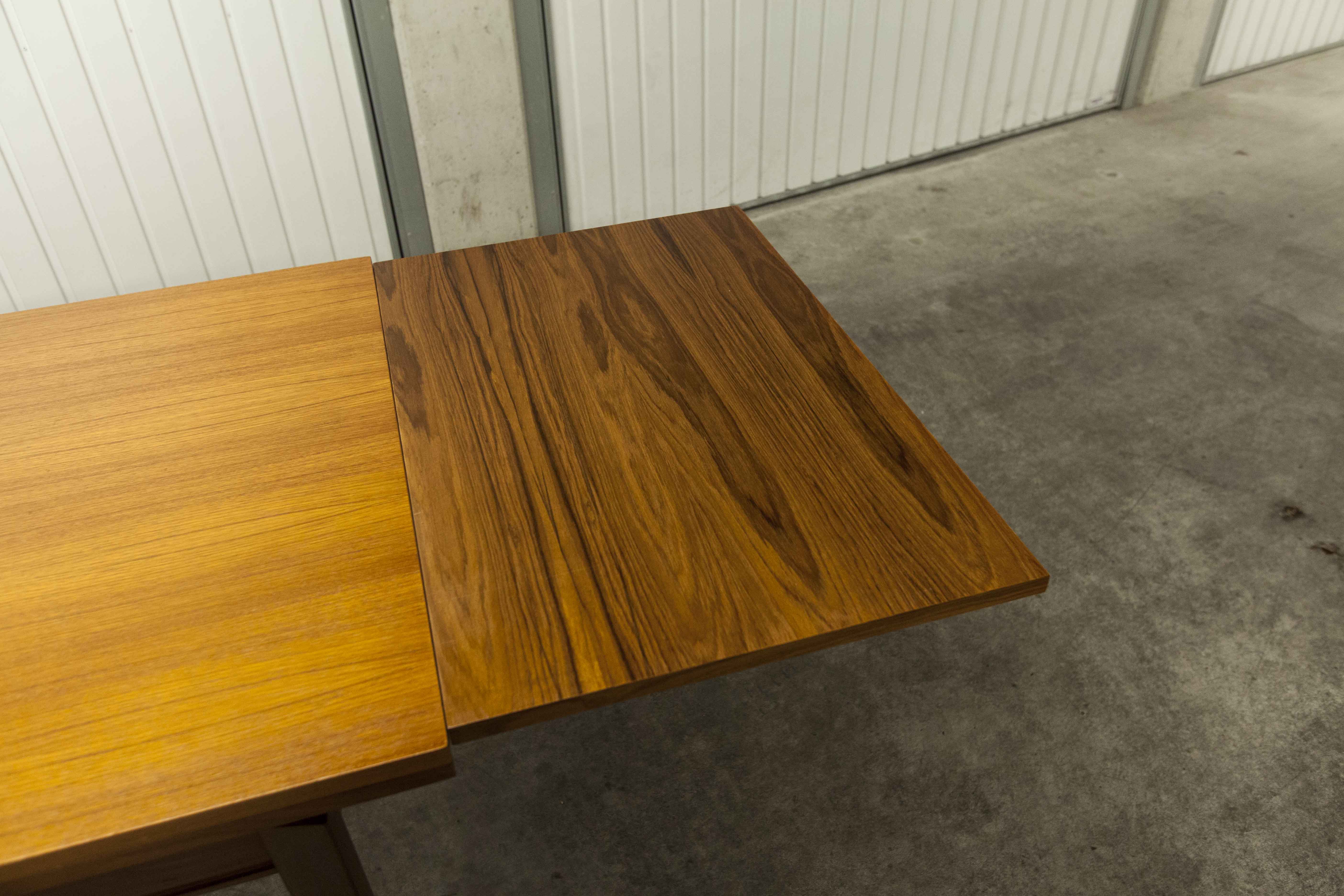 60's rectangular Scandinavian table with extension cords