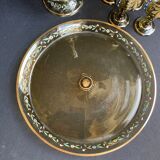 Amber crystal enamel and gilded liquor service