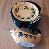 Saint Jean de Bretagne / Service à poissons 13 pièces décor main