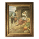 Decorative painting gallant scene in black and gold frame
