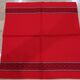 Old rectangular Basque red tablecloth and 12 matching Dralon towels