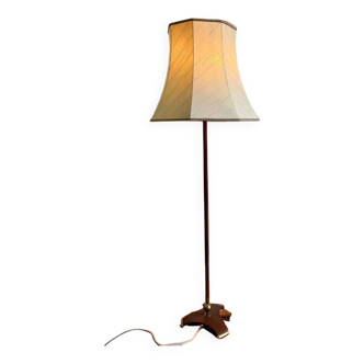 Vintage stand lamp / floor lamp with teak base