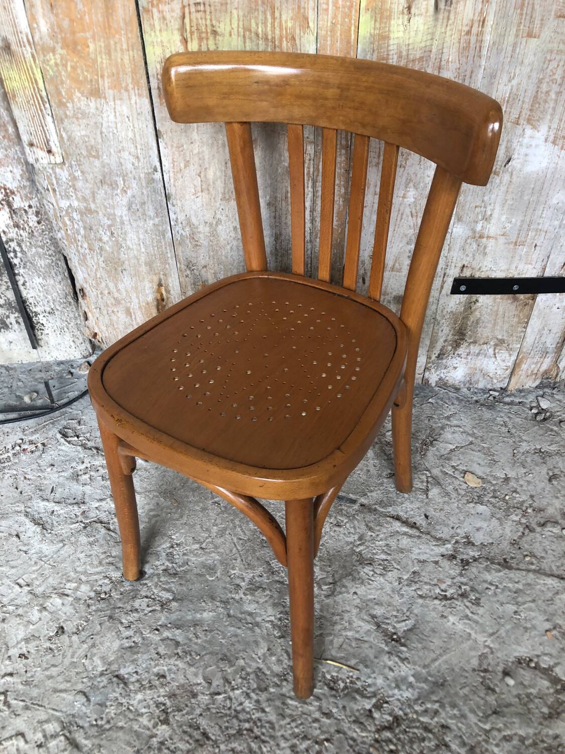 Old BAUMANN Style Bistro Chair Light Bent Wood Vintage #A595
