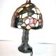 Vintage "hummingbird bird" tiffany style table lamp in stained glass paste window - late 20th century.