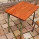 Children's desk and its chair year 50 solid teak tubular structure