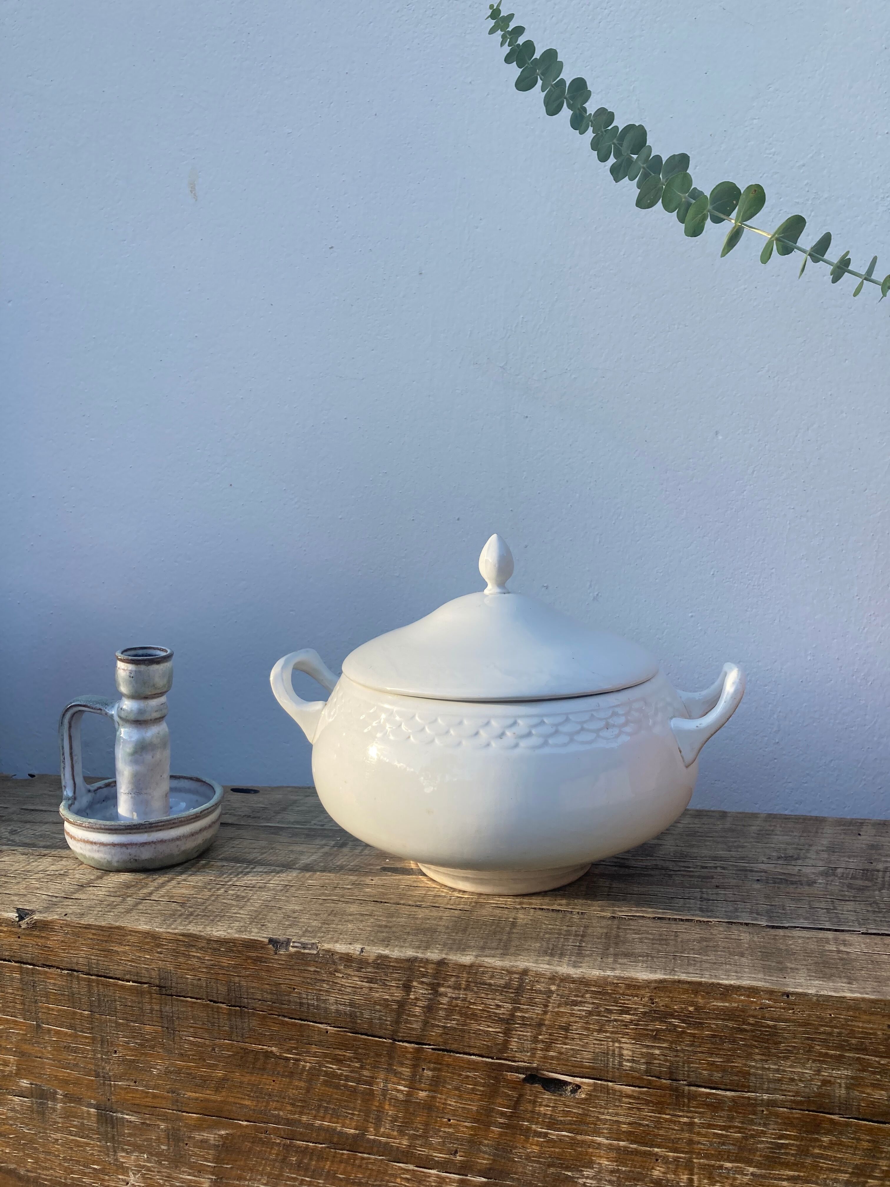 Earthenware tureen nineteenth old white