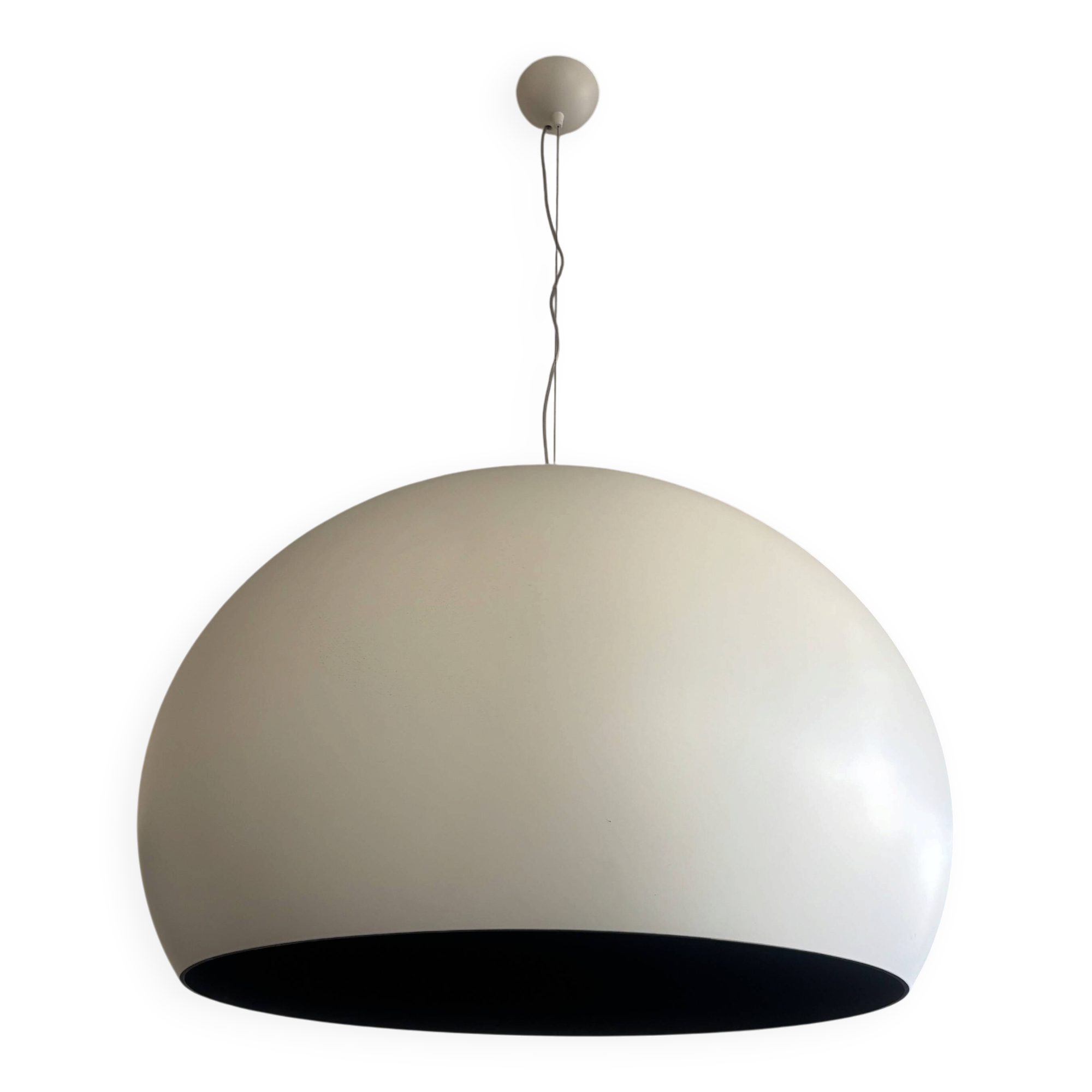 FL/Y lamp opaque, Medium, Off-white - black interior - Kartell