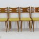 Ensemble de quatre chaises de salle à manger rares restaurées des années 1960, Tchécoslovaquie