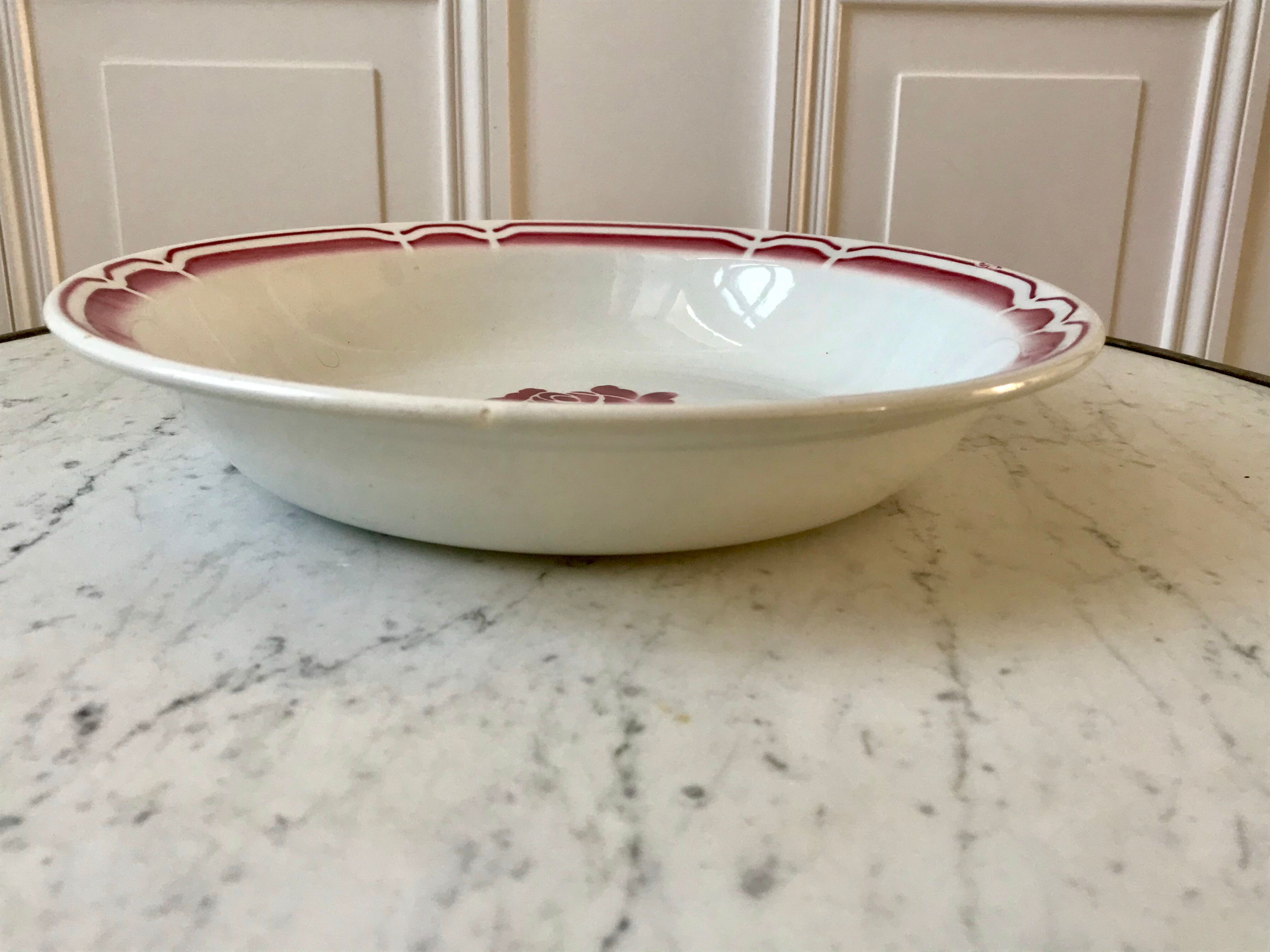 Plat creux badonviller à fleurs années 30