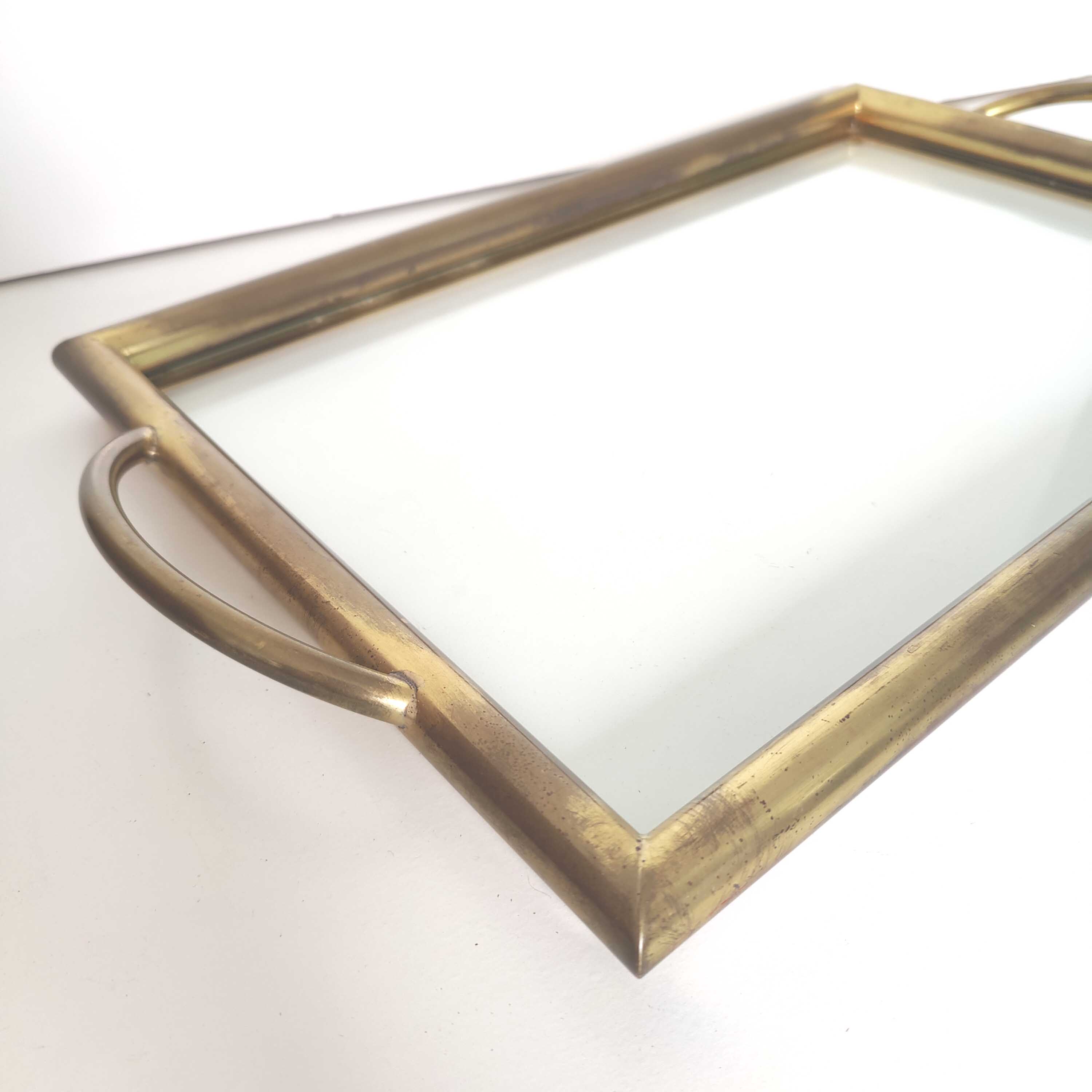 Plateau laiton et verre