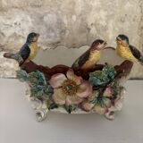 Glazed ceramic planter – Plant & bird decor