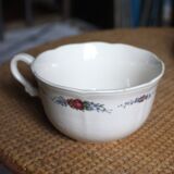 Ecru cup with flowers Alsace Sarreguemines pottery