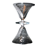 Set of 2 flared crystal glasses engraved guilloche scrolls art deco 1920 champagne cocktail cup