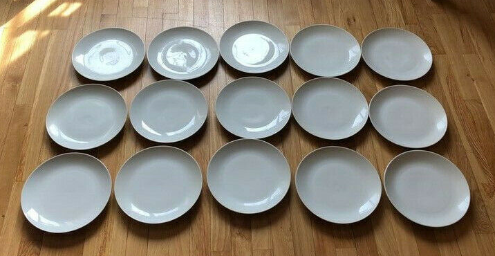Set of 15 flat plates diameter 24 cm porcelain Scherzer