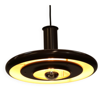 Brown vintage Fog & Morup pendant lamp: Hans Due Optima model, mid-century.