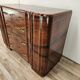 Commode en noyer avec 4 tiroirs et poignées en laiton, années 1940