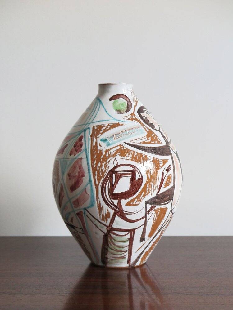 Italian Ceramic Vase by Elio Schiavon, 50s