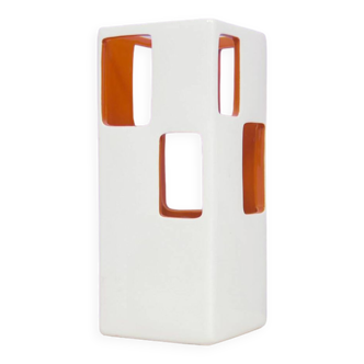 Vintage white & orange table lamp